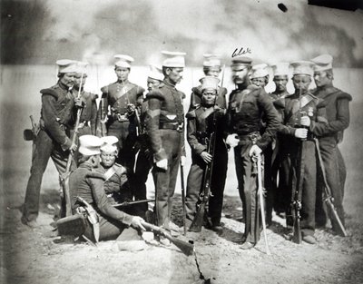 Nouveau Bataillon de Fusiliers Nusseeree et Major A. Bagot, 1857 - English Photographer